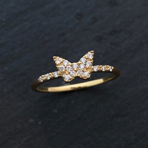 TINY SERIES BUTTERFLY RING / 18k Yellow Gold / DIAMONDS Ring（指輪 ...