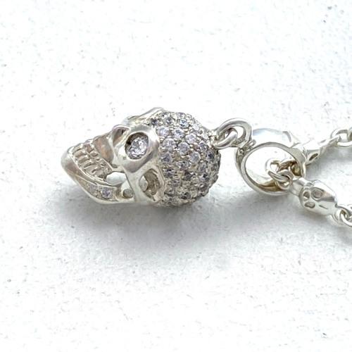 HEAVY SKULL PENDANT Silver / Zirconia on Eyes and Head