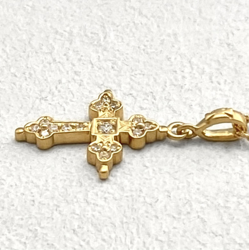 MINI GOTHIC CROSS NECKLACE 18k Yellow Gold / DIAMONDS Necklace ...