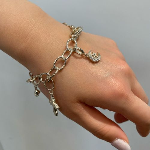 Loree Rodkin シルバーブレスレット 5 CHARMED BRACELET Silver / Zirconia BRACELET（ブレスレット