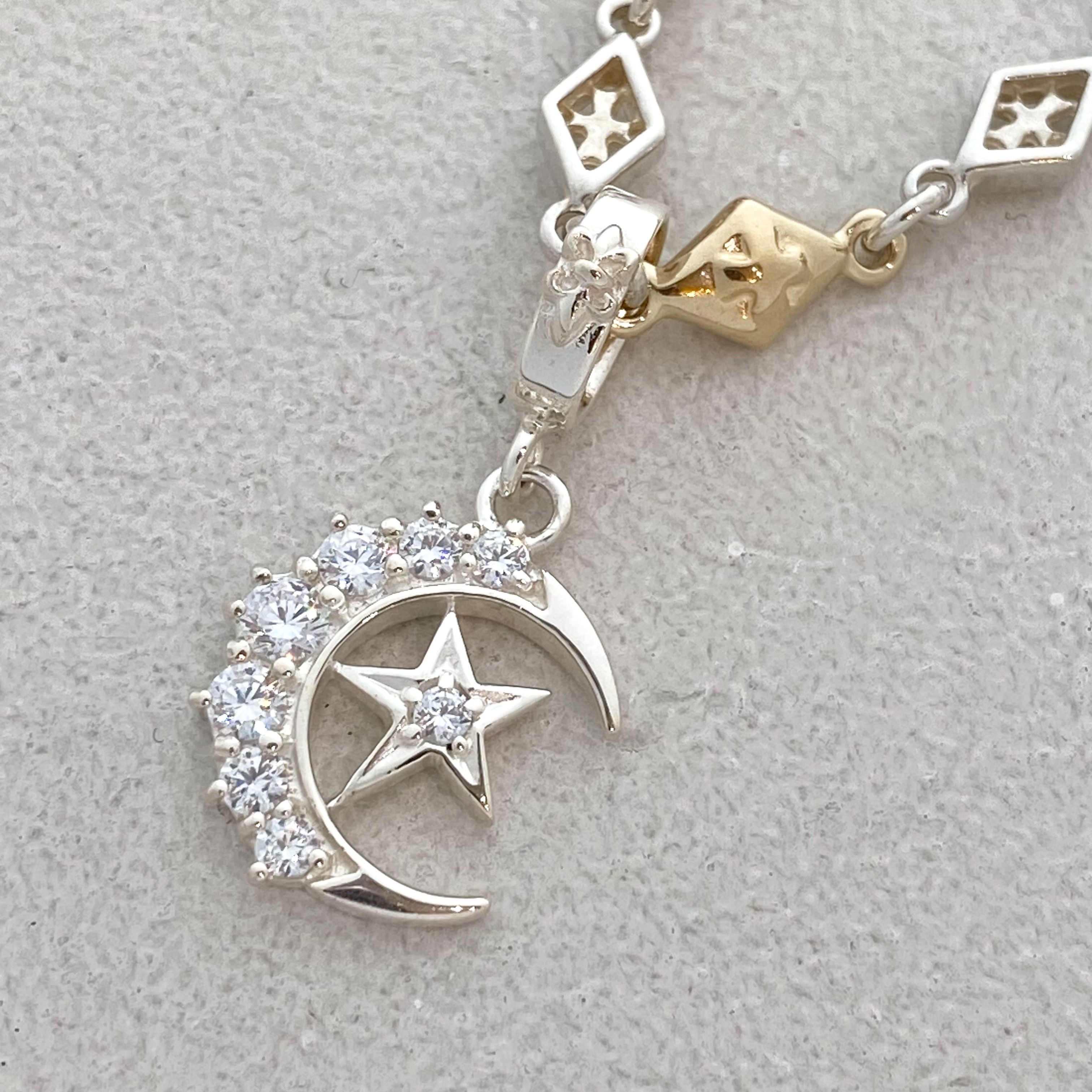CRESCENT MOON / STAR PENDANT Silver / Zirconia Pendant（ペンダント 