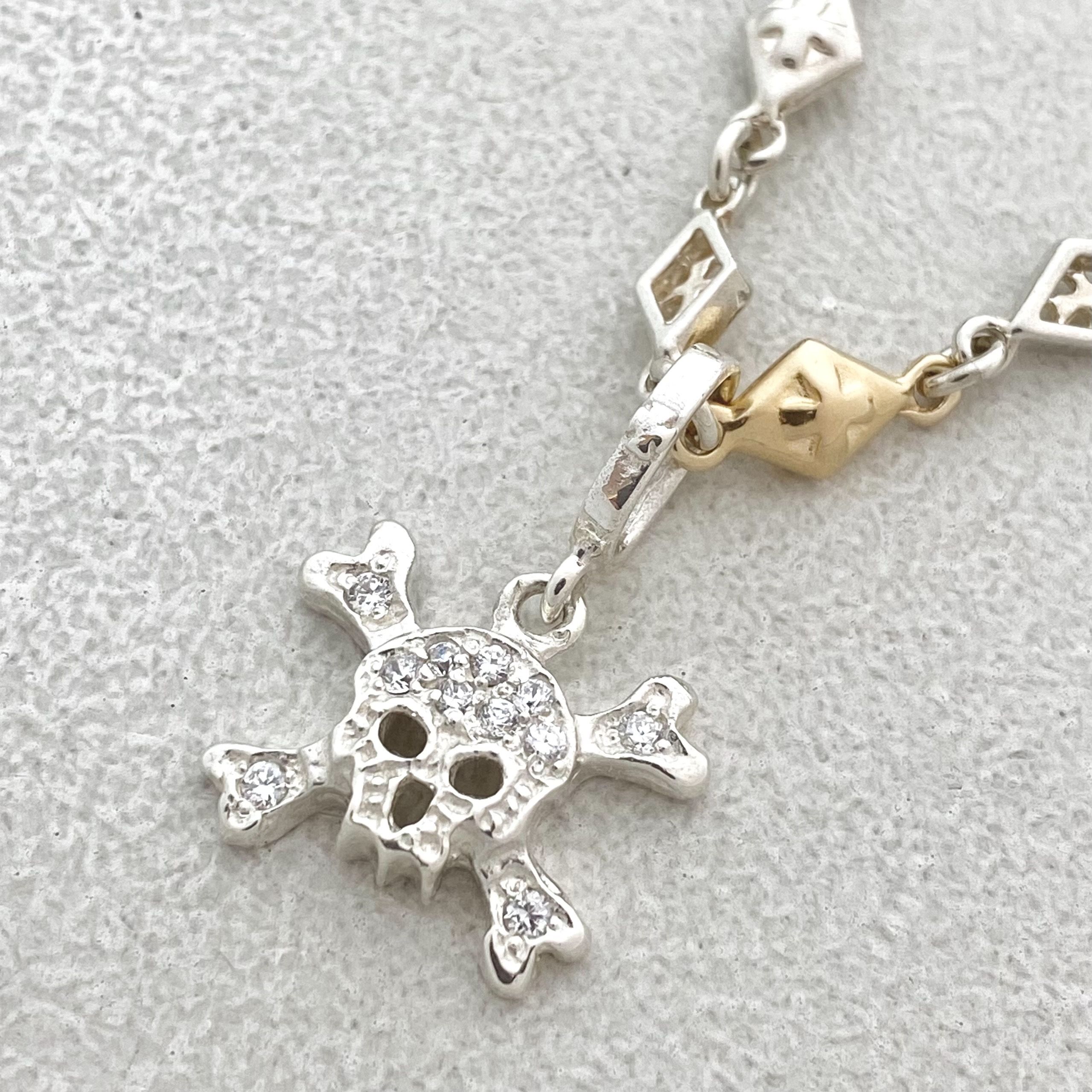 SMALL FLAT PAVE SKULL Silver / Zirconia Pendant（ペンダント） Loree Rodkin  Official Shop