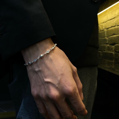 MIX DIAMOND SHAPED / CROSS OPEN / SOLID LINK CHAIN / Silver