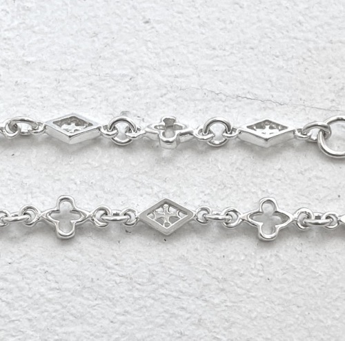 MIX OPEN GOTHIC / OPEN DIAMOND SHAPED / CROSS LINK CHAIN / Silver 