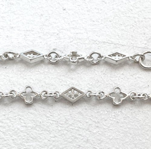 MIX OPEN GOTHIC / OPEN DIAMOND SHAPED / CROSS LINK CHAIN / Silver 