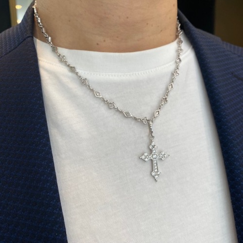 MIX OPEN GOTHIC / OPEN DIAMOND SHAPED / CROSS LINK CHAIN / Silver ...