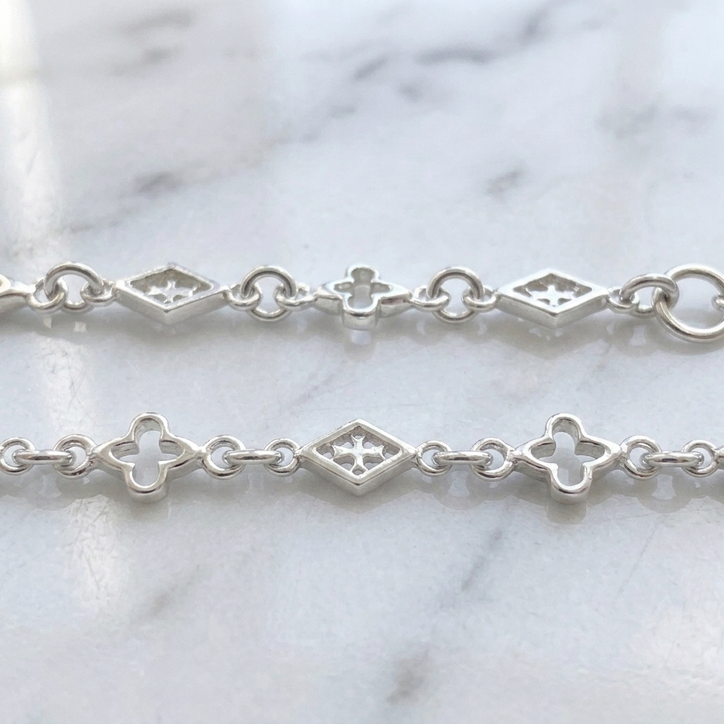 MIX OPEN GOTHIC / OPEN DIAMOND SHAPED / CROSS LINK CHAIN / Silver