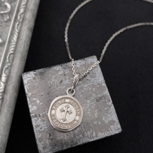 Loree Rodkin 18Kゴールド ホワイトゴールドコンビ希少定価199万 GIANT ANTIQUE LEAF CROSS PENDANT WITH ROUND CENTER BEZEL Silver