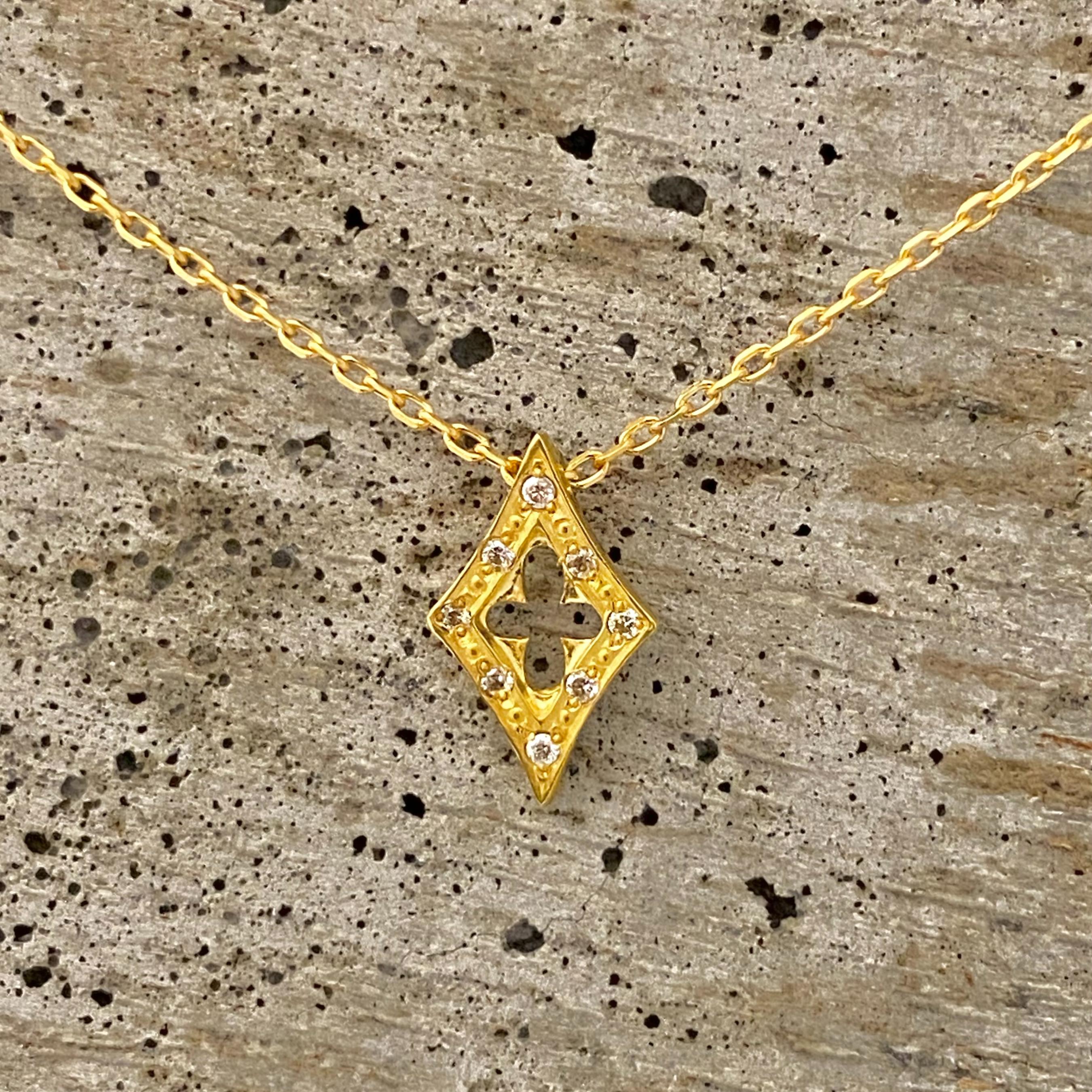 lorreeRodkinネックレス MINI GOTHIC CROSS NECKLACE 18k Yellow Gold / DIAMONDS NECKLACE