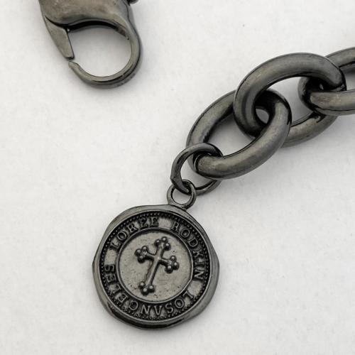 EXTRA LARGE FLINTSTONE LINK CHAIN BRACELET/LOBSTER CLASP / SILVER