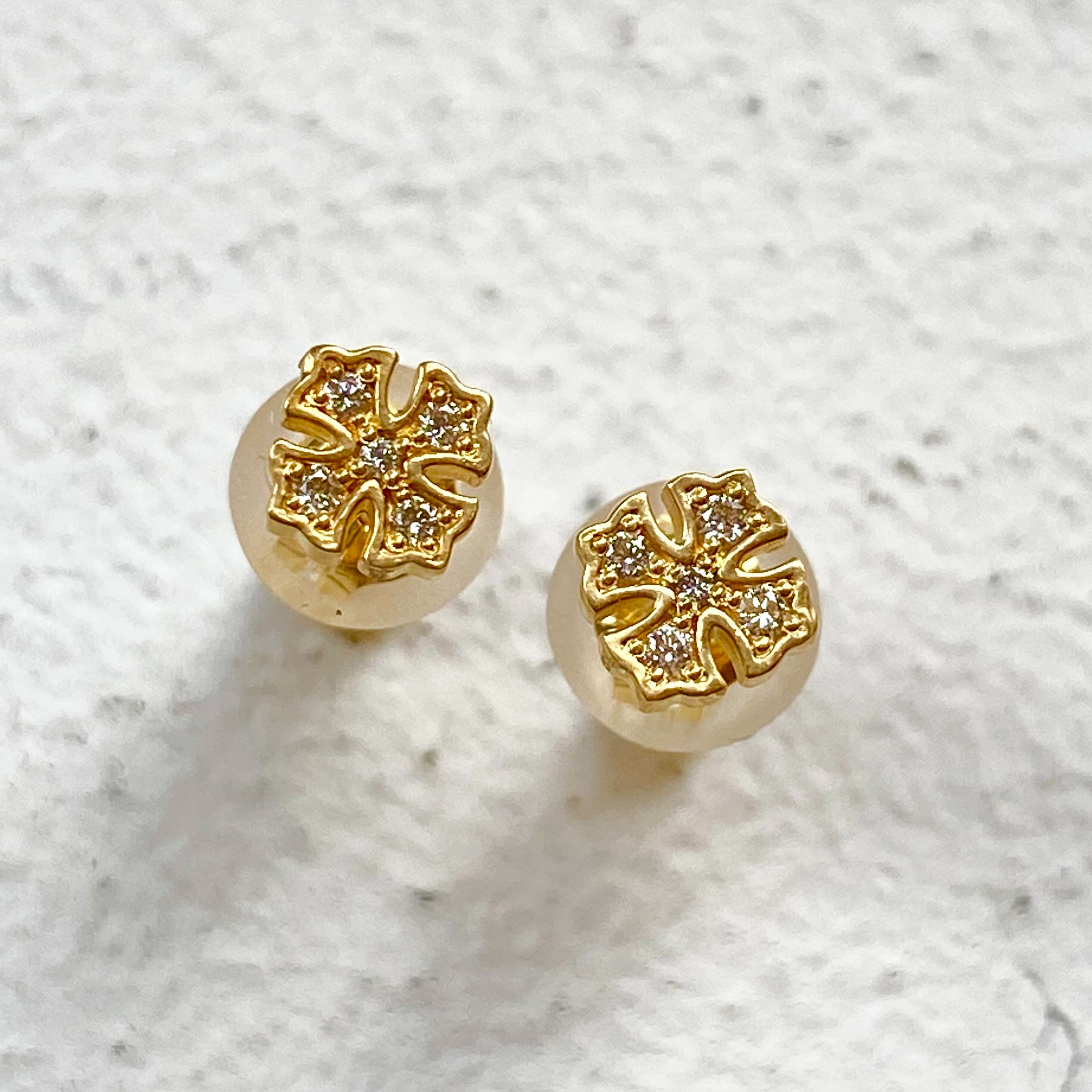 Loree Rodkin SMALL FANCY CROSS シングルピアス SMALL FANCY CROSS STUD PIERCE18k Yellow Gold / DIAMONDS
