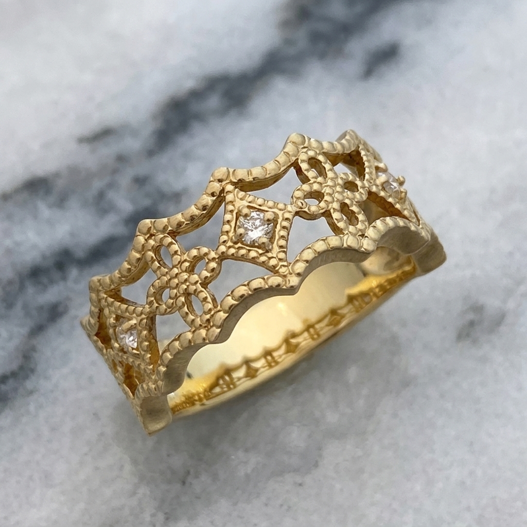 INFINITY RING / 18k Yellow Gold / DIAMONDS / Ssize RING（リング