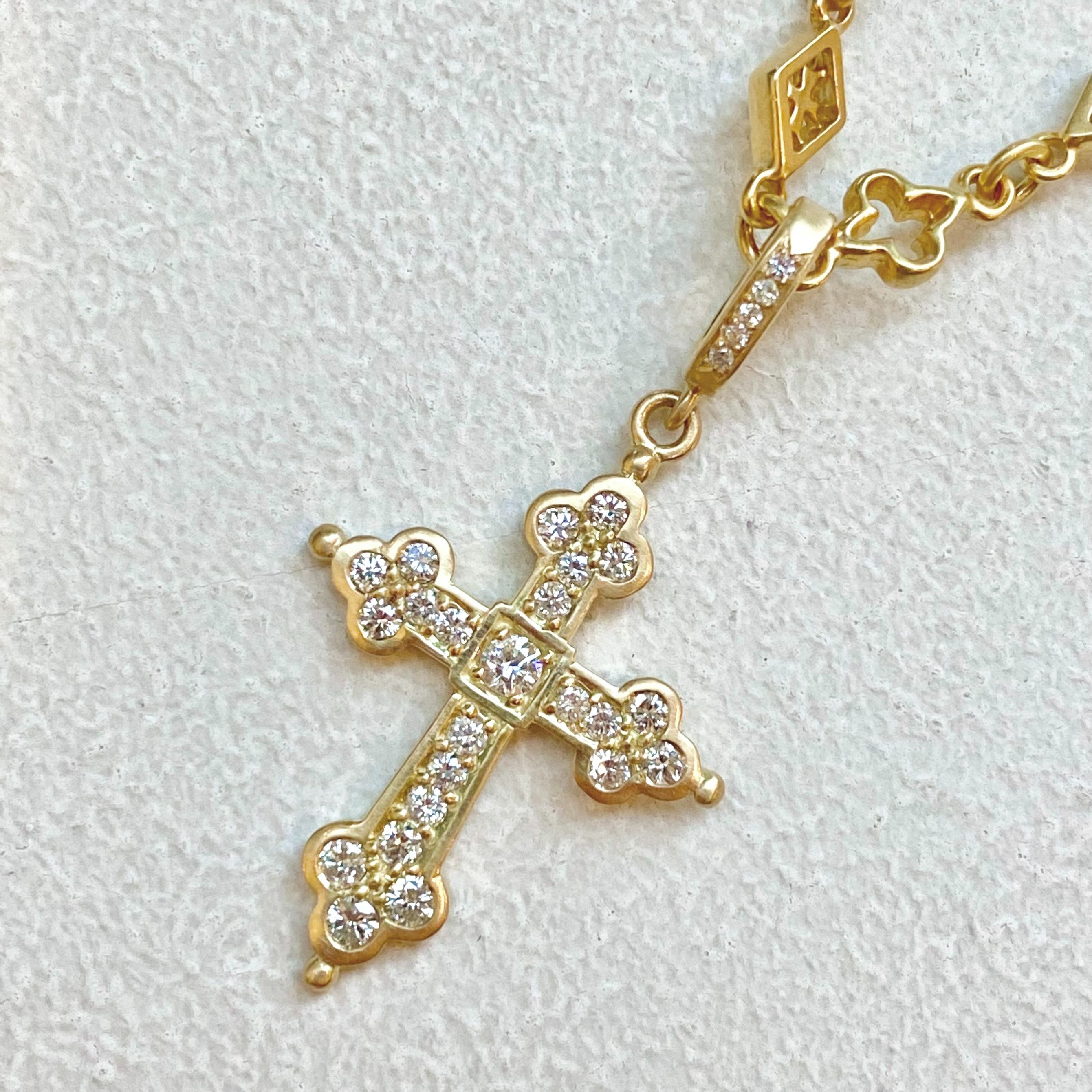 ローリーロドキン　ミディアムゴシッククロス MINI GOTHIC CROSS NECKLACE Silver / Zirconia NECKLACE