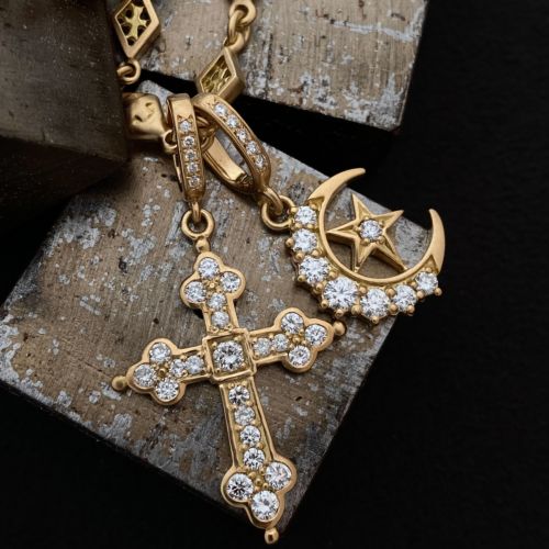 CRESCENT MOON / STAR PENDANT 18k Yellow Gold / DIAMONDS Pendant（ペンダント）  Loree Rodkin Official Shop