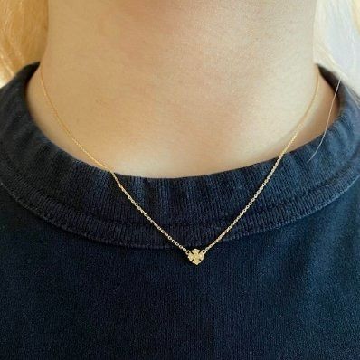 TINY CROSS NECKLACE 18k Yellow gold NECKLACE（ネックレス
