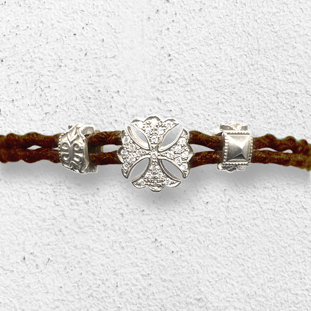 MALTESE CROSS CODE BRACELET Silver / Zirconia BRACELET
