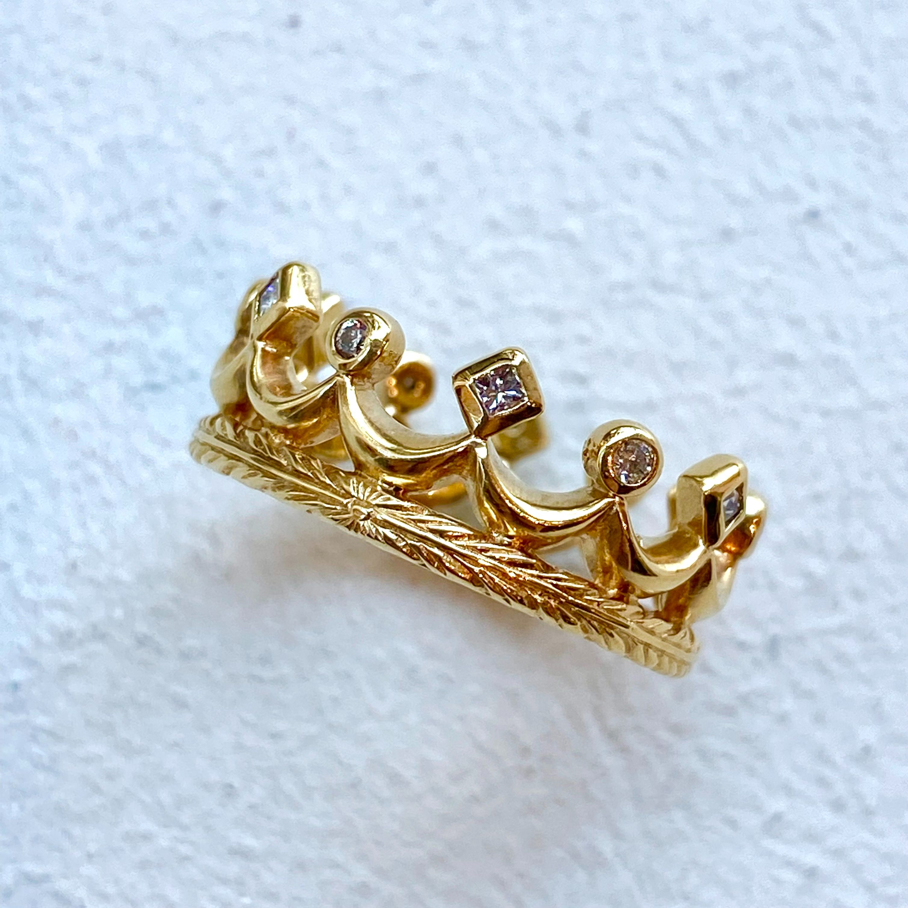 ROYAL ETERNITY CROWN BAND W/PRINCESS POINT / 18k Yellow Gold