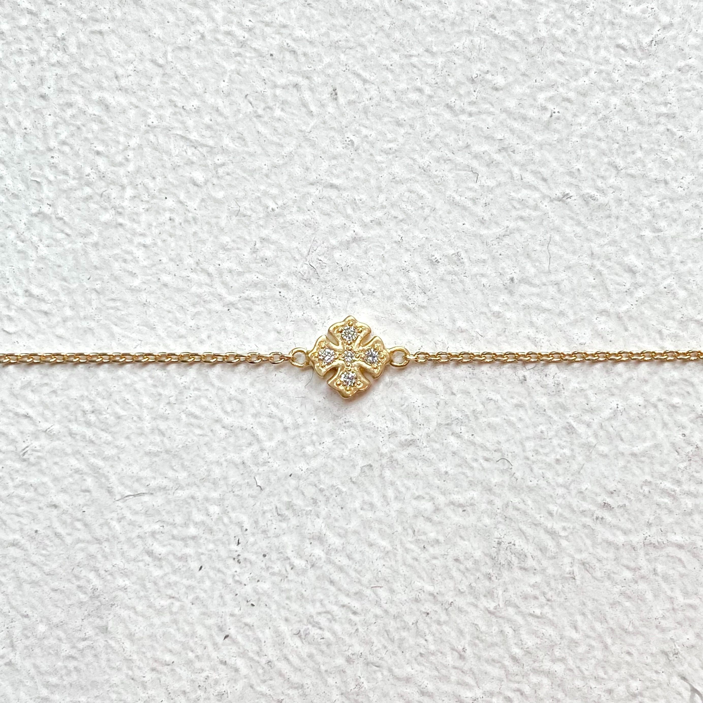 送料込み◎匿名配送◎k18（18金）★ Loree Rodkin ブレスレット FANCY CROSS BRACELET 18k Yellow Gold / DIAMONDS BRACELET