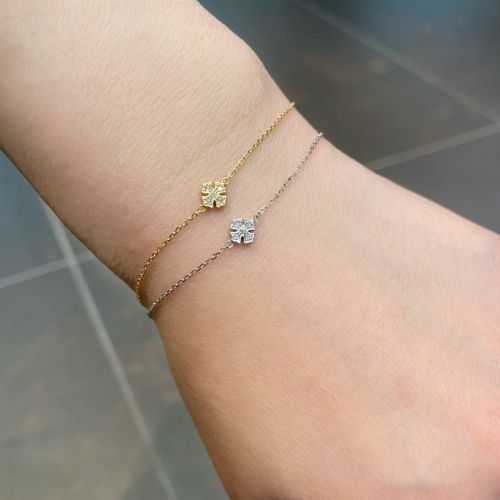 FANCY CROSS BRACELET 18k Yellow Gold / DIAMONDS BRACELET