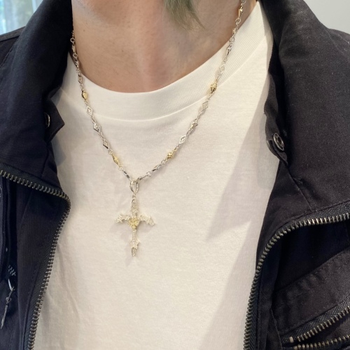 NATIVE CROSS PENDANT Silver / 18k Yellow Gold / Zirconia
