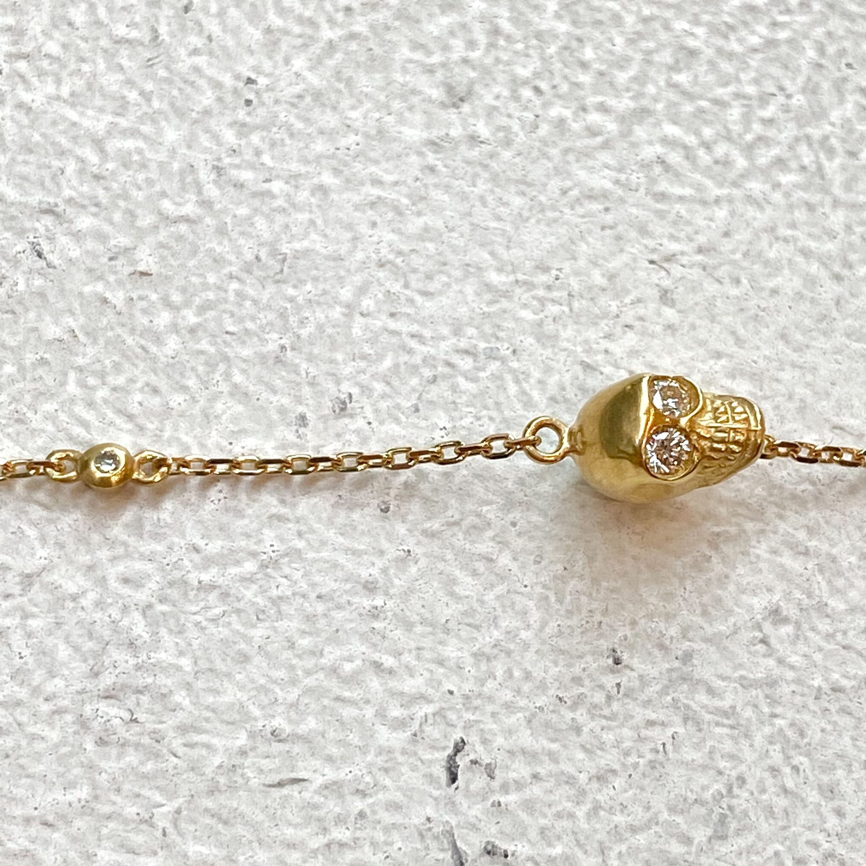PETITE SKULL BRACELET 18k Yellow Gold / DIAMONDS BRACELET