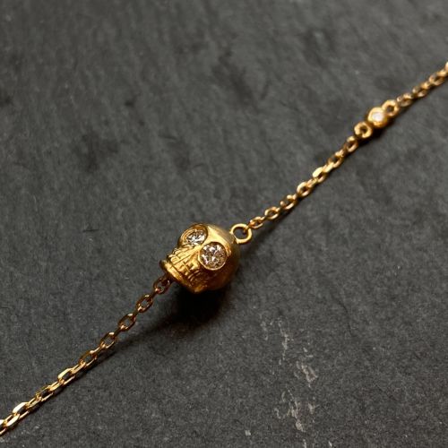 PETITE SKULL BRACELET 18k Yellow Gold / DIAMONDS BRACELET