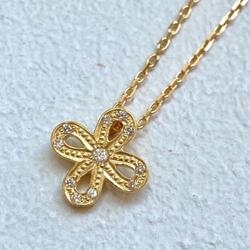 INFINITY FLOWER NECKLACE 18k Yellow Gold / DIAMONDS Necklace ...