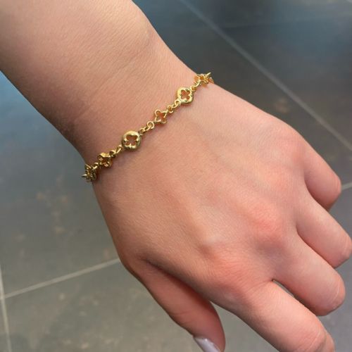 MIXED GOTHIC LINK CHAIN 18k Yellow Gold / DIAMOND / 7inch