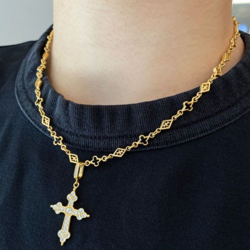 MIX OPEN GOTHIC / OPEN DIAMOND SHAPED / CROSS LINK CHAIN / 18k