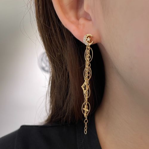 CRESCENT MOON PIERCE 18k Yellow Gold / DIAMONDS pierced earrings（ピアス） Loree  Rodkin Official Shop