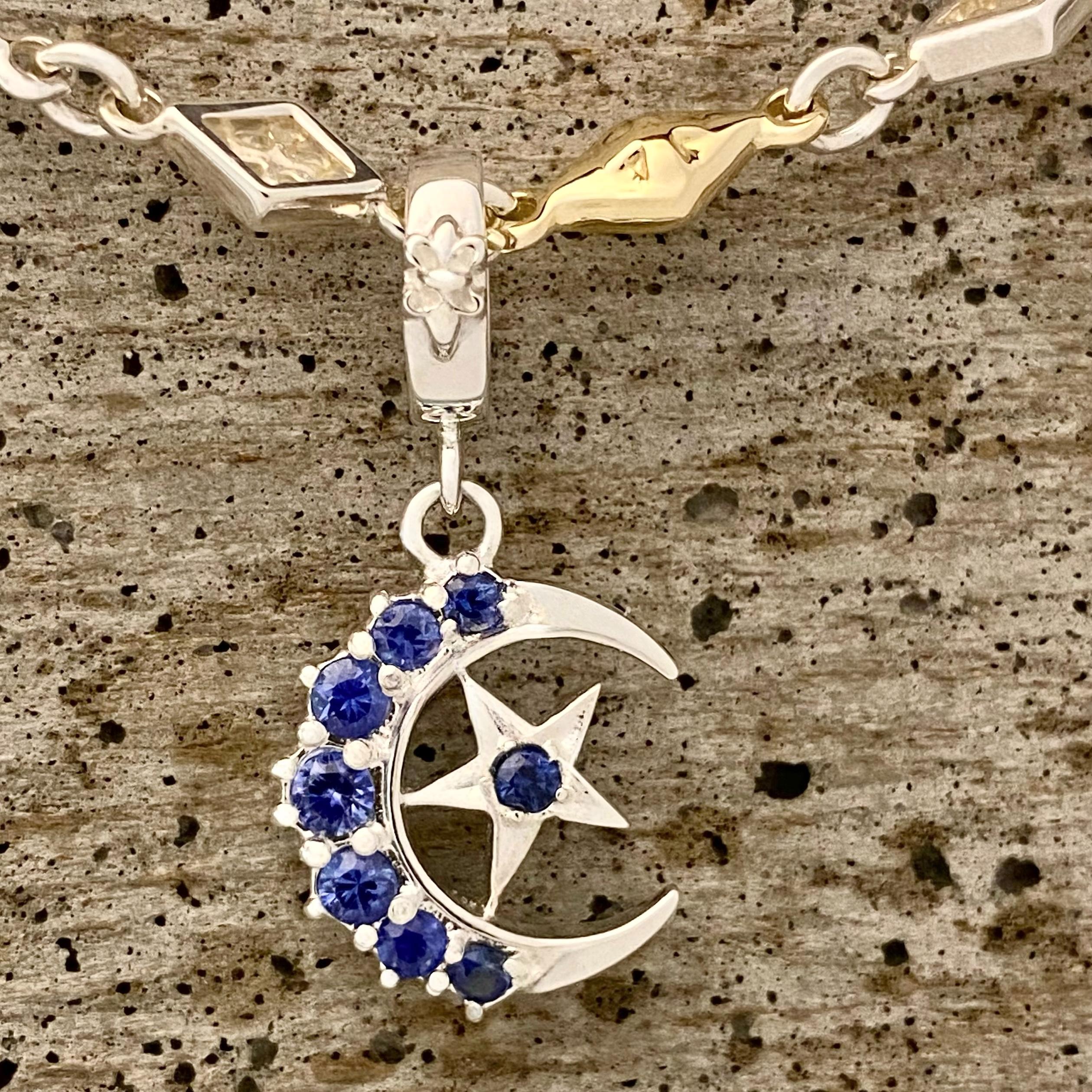 CRESCENT MOON/STAR PENDANT Silver / BLUE SAPP PENDANT（ペンダント
