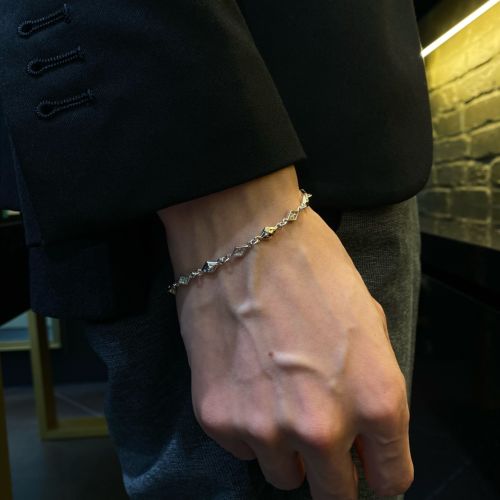 MIX DIAMOND SHAPED / CROSS OPEN / SOLID LINK CHAIN / 18k Yellow