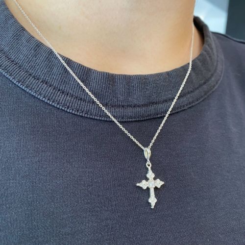 MINI GOTHIC CROSS NECKLACE Silver / Zirconia Necklace（ネックレス 