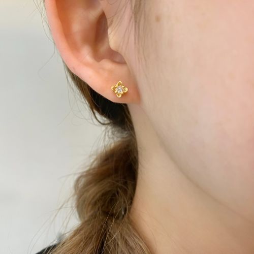LOTUS PIERCE 18k Yellow Gold / DIAMONDS pierced earrings（ピアス 