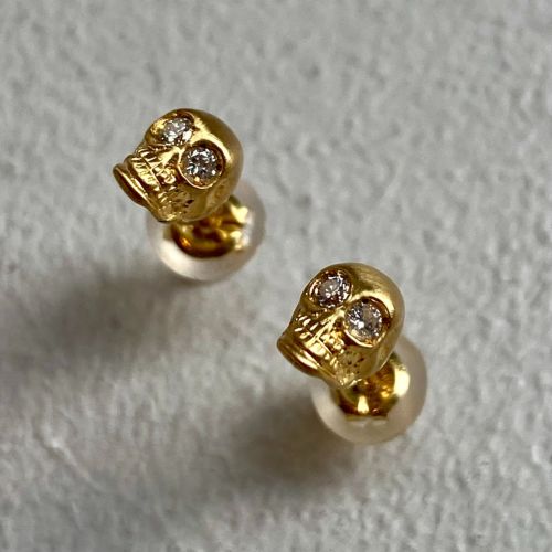 SKULL PIERCE 18k Yellow Gold / DIAMONDS pierced earrings（ピアス ...