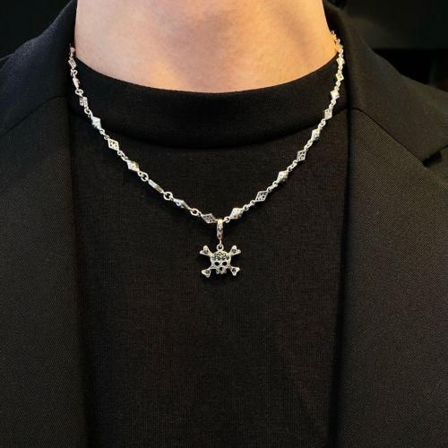 SMALL FLAT PAVE SKULL Silver / Zirconia PENDANT（ペンダント