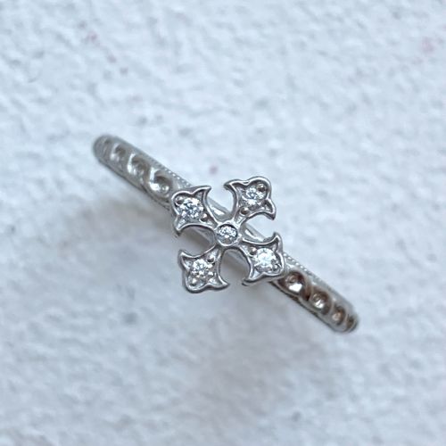 FANCY CROSS RING /18k White Gold / Platinum / DIAMONDS Ring（指輪 