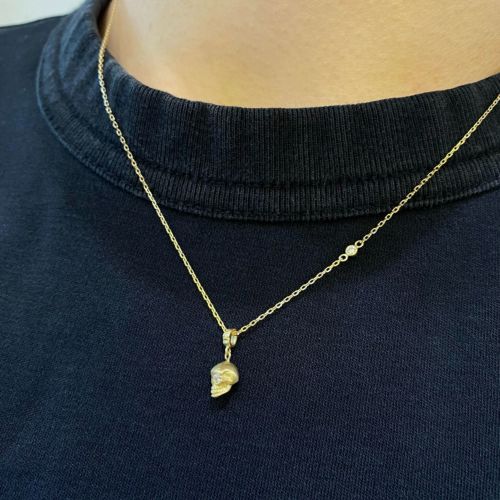 PETITE SKULL NECKLACE 18k Yellow Gold Necklace（ネックレス） Loree