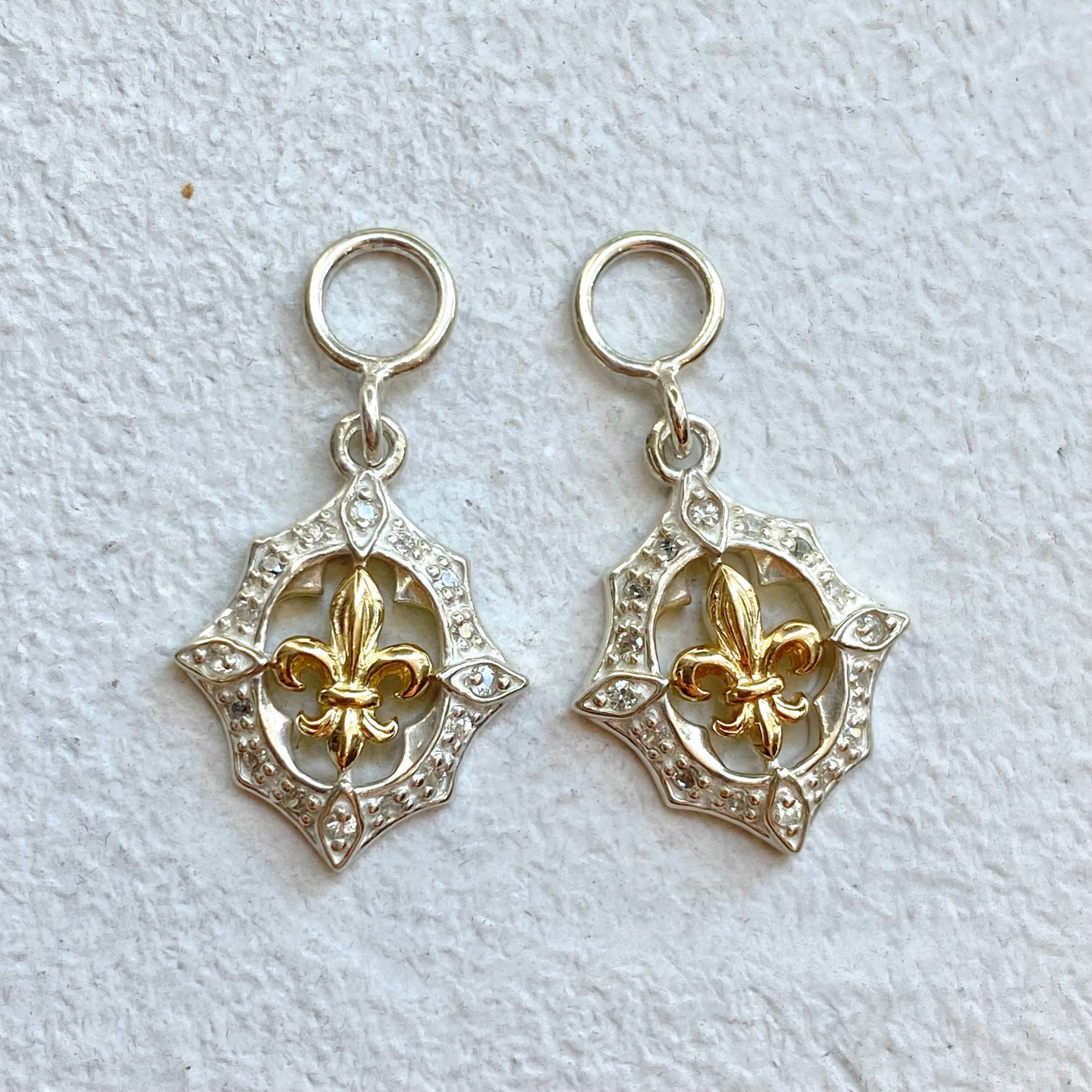 F.D.L. CHARMS 18k Yellow Gold and Silver / Zirconia pierced