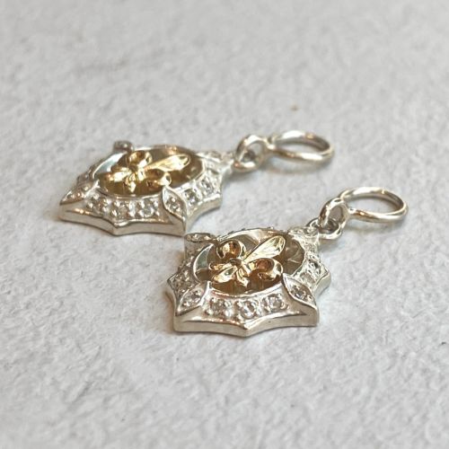 F.D.L. CHARMS 18k Yellow Gold and Silver / Zirconia PIERCED