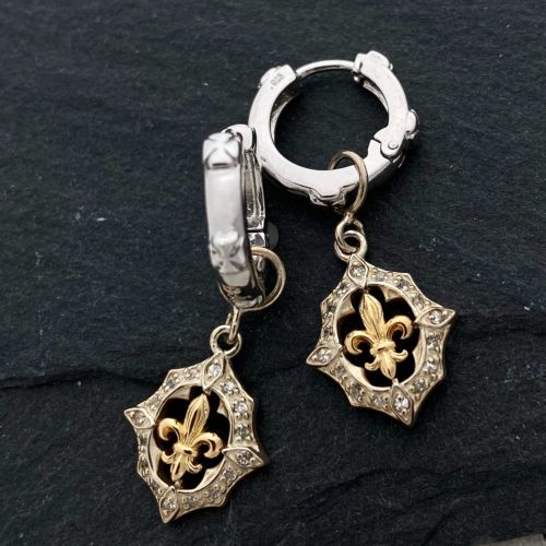 F.D.L. CHARMS 18k Yellow Gold and Silver / Zirconia PIERCED