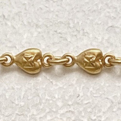 TINY HEART CROSS LINK CHAIN / 18k Yellow Gold / 16inch(40cm