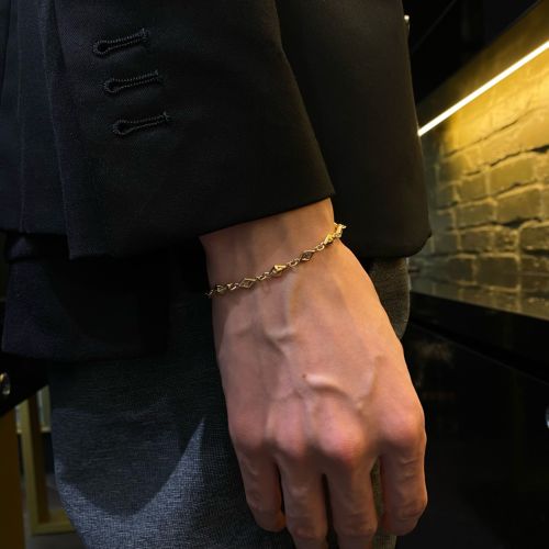 MIX DIAMOND SHAPED / CROSS OPEN / SOLID LINK CHAIN / 18k