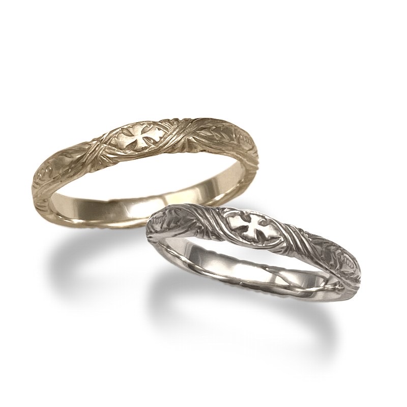 ローリーロドキン ENGRAVED BAND W/ETCHED CROSS エン