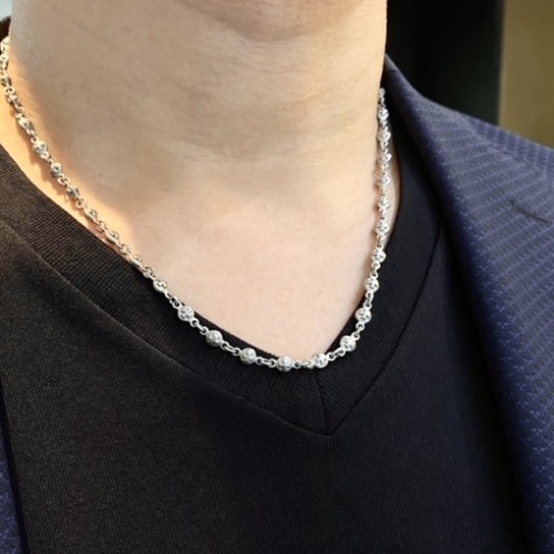 ROUND CUSHION LINK / 18k White Gold / 19inch(47cm) CHAIN
