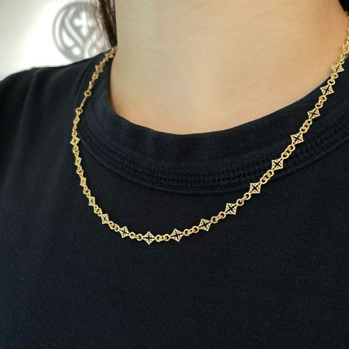 LOTUS QUARTERFOIL LINK CHAIN / 18k Yellow Gold / 19inch(47cm