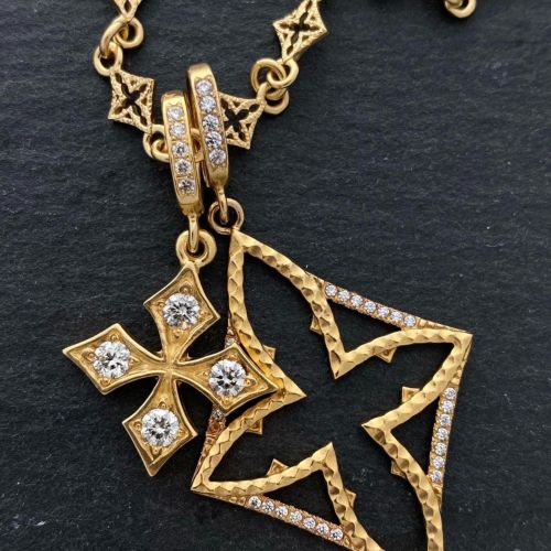 LOTUS QUARTERFOIL LINK CHAIN / 18k Yellow Gold / 19inch(47cm