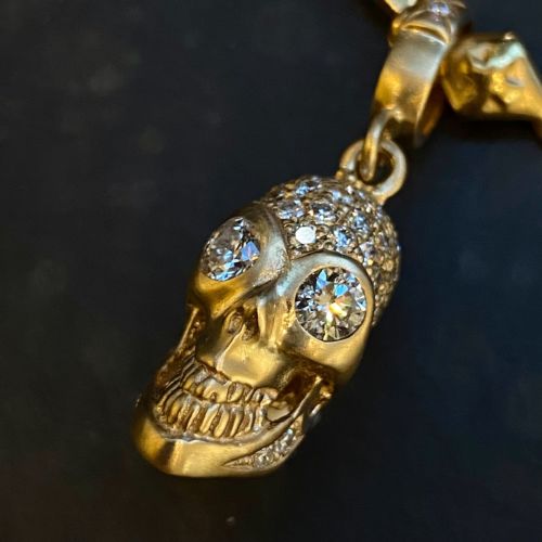 LOREE RODKIN HEAVY SKULL PENDANT Silver