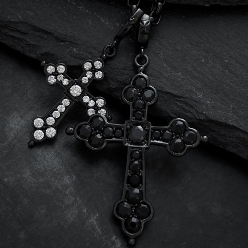 MEDIUM GOTHIC CROSS /ZIRCONIA BLACK RUTHENIUM BLACK RUTHENIUM COLLECTION  Loree Rodkin Official Shop