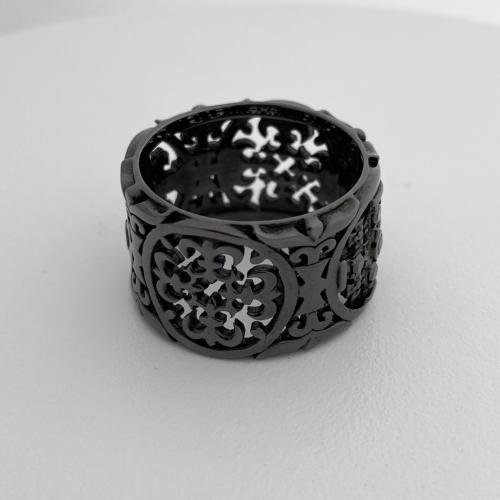 リオン＆ニーナ　ラクエンロジック WIDE MEDIEVAL RING / SILVER / BLACK ZIRCONIA / BLACK